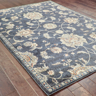 Oriental Weavers Pasha 4927B Blue/ Ivory Area Rug Detail Shot Feature