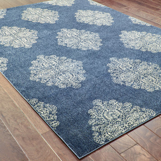 Oriental Weavers Pasha 5992K Blue/ Ivory Area Rug On Wood