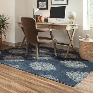 Oriental Weavers Pasha 5992K Blue/ Ivory Area Rug Lifestyle Image Feature