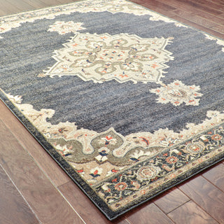 Oriental Weavers Pasha 072E2 Blue/ Grey Area Rug On Wood