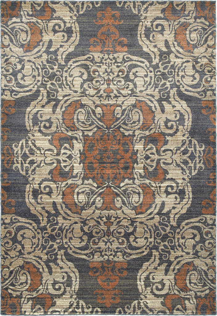 Oriental Weavers Pasha 8022K Blue/ Rust Area Rug main image featured