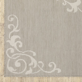 Oriental Weavers Portofino 6649W Grey/Ivory Area Rug Corner Image