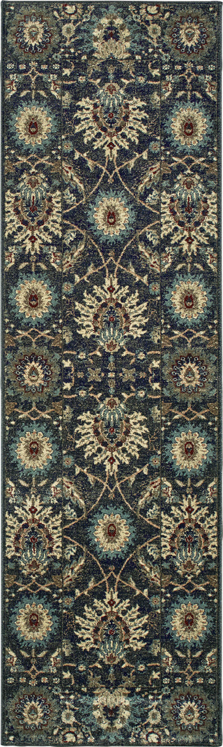 Oriental Weavers Raleigh 022K5 Navy/Ivory Area Rug 2'3'' X 7'6'' Runner