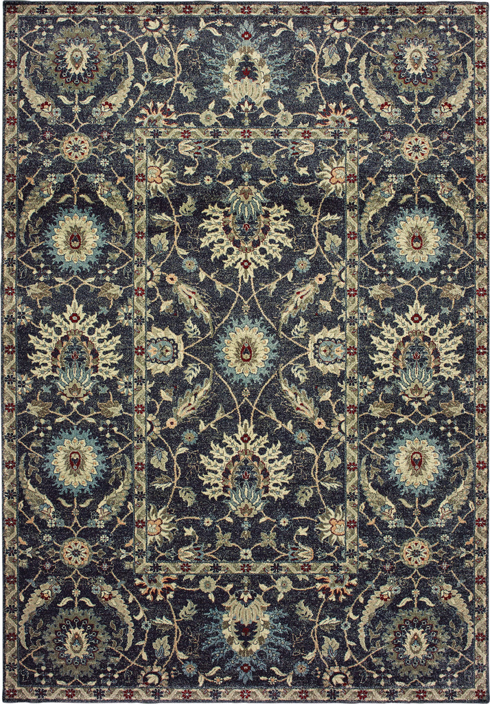 Oriental Weavers Raleigh 022K5 Navy/Ivory Area Rug main image featured