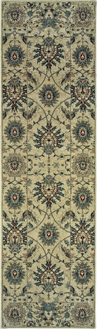 Oriental Weavers Raleigh 022Y5 Ivory/Navy Area Rug 2'3'' X 7'6'' Runner