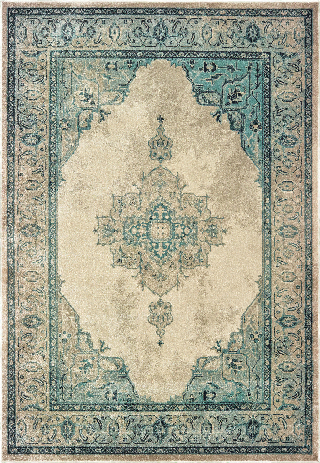 Oriental Weavers Raleigh 2337W Ivory Blue Area Rug main image featured