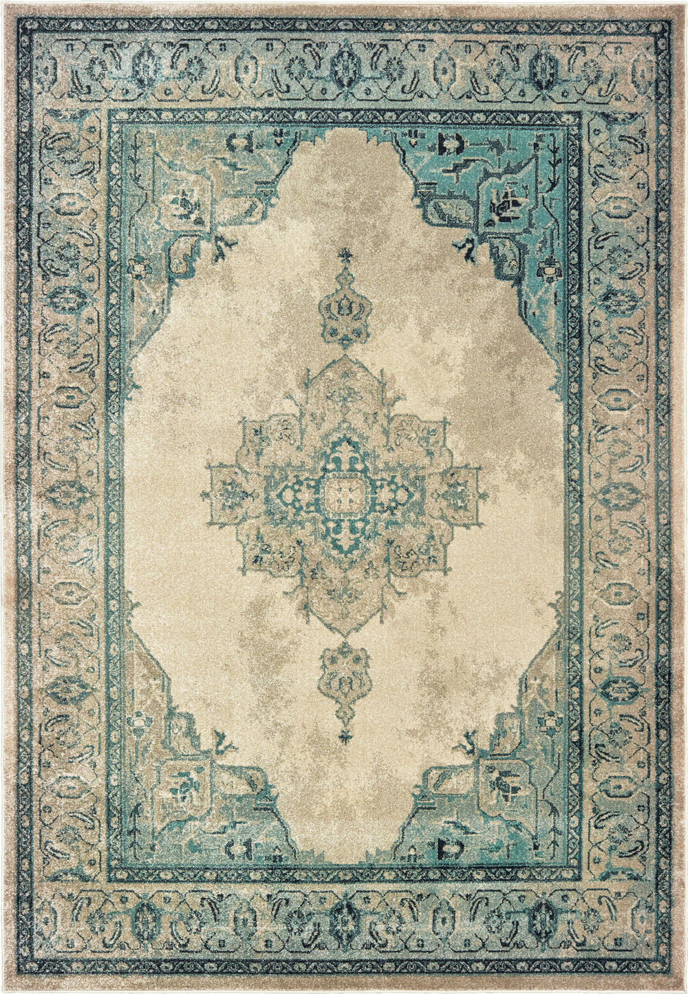 Oriental Weavers Raleigh 2337W Ivory Blue Area Rug main image featured