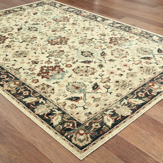 Oriental Weavers Raleigh 8026E Ivory/Navy Area Rug On Wood