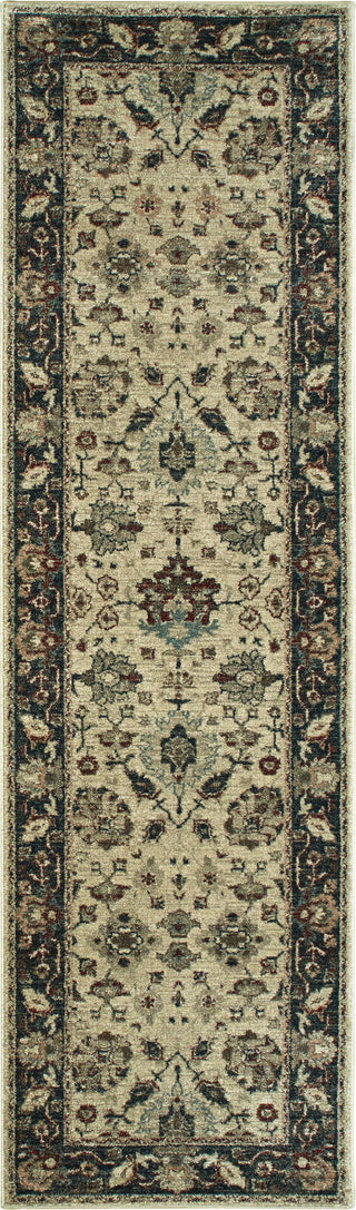 Oriental Weavers Raleigh 8026E Ivory/Navy Area Rug 2'3'' X 7'6'' Runner 