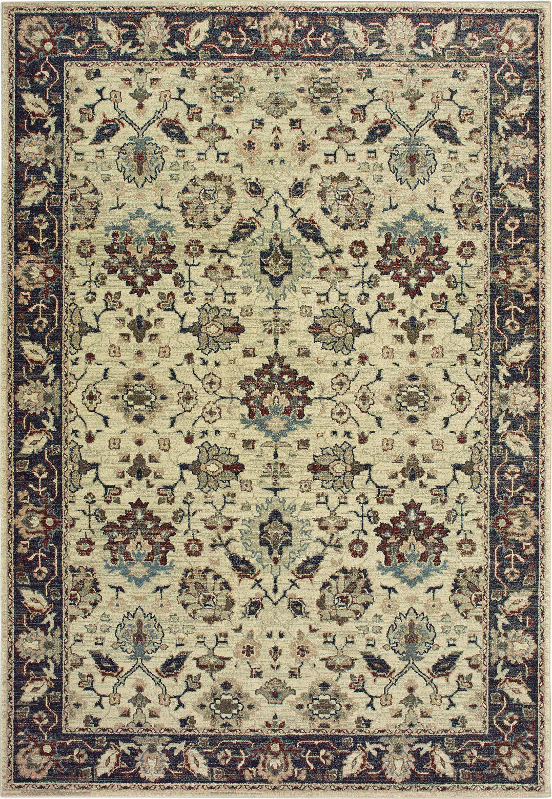Oriental Weavers Raleigh 8026E Ivory/Navy Area Rug main image featured