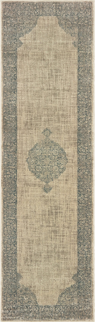 Oriental Weavers Raleigh 099J5 Ivory Blue Area Rug Runner Image