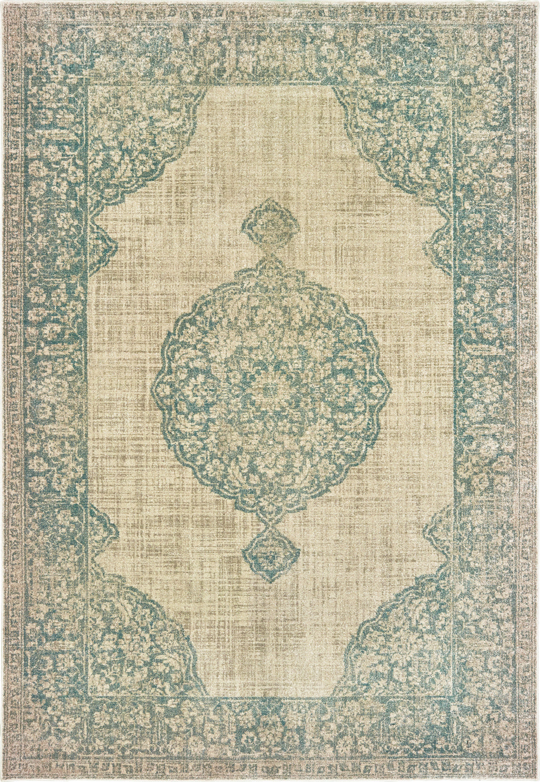 Oriental Weavers Raleigh 099J5 Ivory Blue Area Rug main image featured