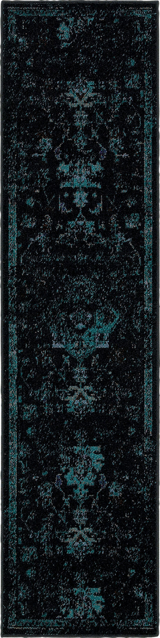 Oriental Weavers Revival 3689G Black/Teal Area Rug Runner