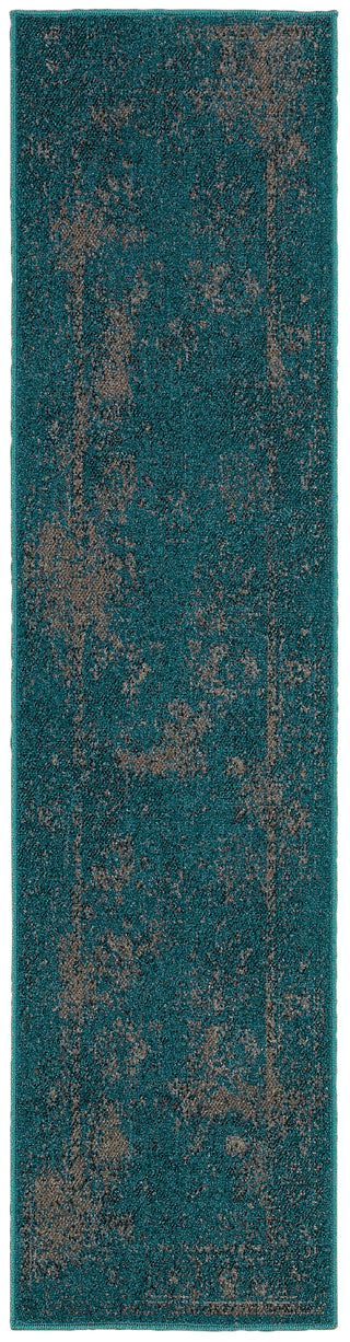 Oriental Weavers Revival 3690D Teal/Beige Area Rug 1'10 X 7' 6 Runner