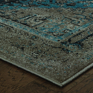 Oriental Weavers Revival 4694E Grey/Blue Area Rug Corner