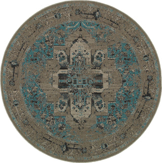 Oriental Weavers Revival 4694E Grey/Blue Area Rug Round Image