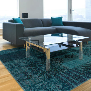 Oriental Weavers Revival 501G2 Teal/Grey Area Rug Lifestyle Image