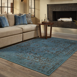 Oriental Weavers Revival 550H2 Teal/Grey Area Rug Lifestyle Image