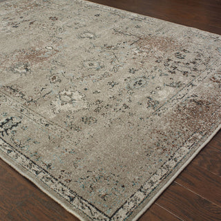 Oriental Weavers Revival 551Q2 Grey/Black Area Rug Closeup