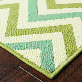Oriental Weavers Riviera 4593U Ivory/Blue Area Rug Corner