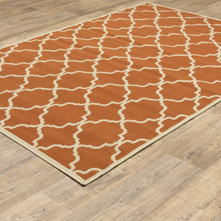 Oriental Weavers Riviera 4770D Orange/Ivory Area Rug Closeup