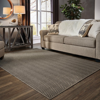 Oriental Weavers Santa Rosa 523Z8 Grey/ Charcoal Area Rug Roomshot Feature