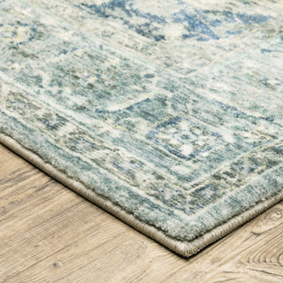 Oriental Weavers Savoy 28102 Grey/ Blue Area Rug Corner Image