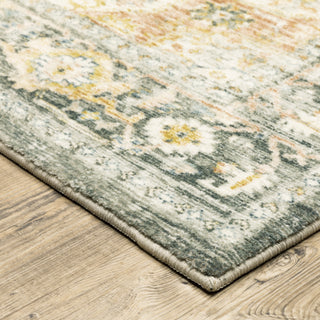 Oriental Weavers Savoy 28103 Grey/ Gold Area Rug Corner Image