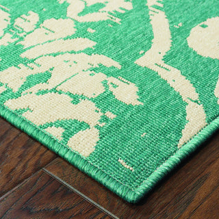 Tommy Bahama Seaside 4922L Teal Area Rug Corner Shot