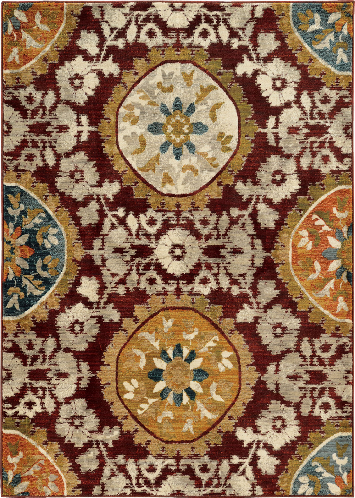 Oriental Weavers Sedona 6366A Red/Gold Area Rug main image featured