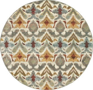 Oriental Weavers Sedona 6371C Ivory/Grey Area Rug Round Image