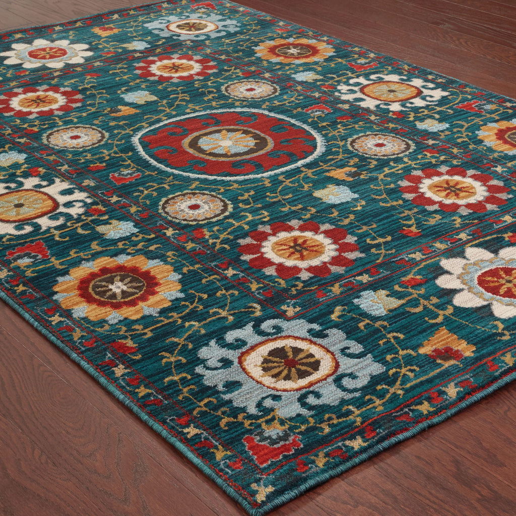 Oriental Weavers Sedona 6408B Blue/Multi Area Rug Detail Shot Feature