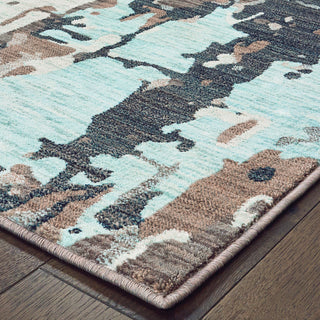 Oriental Weavers Sedona 8957G Grey Blue Area Rug Corner Featured