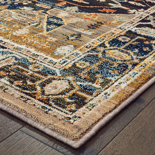 Oriental Weavers Sedona 9592B Blue Gold Area Rug Corner Featured