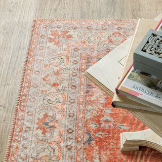 Oriental Weavers Sofia 85810 Red Grey Area Rug Corner Featured