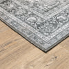 Oriental Weavers Sofia 85821 Charcoal/ Grey Area Rug Corner On Wood