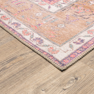 Oriental Weavers Sofia 85822 Purple/ Gold Area Rug Corner On Wood