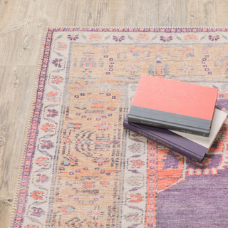 Oriental Weavers Sofia 85822 Purple/ Gold Area Rug Corner Room Scene 