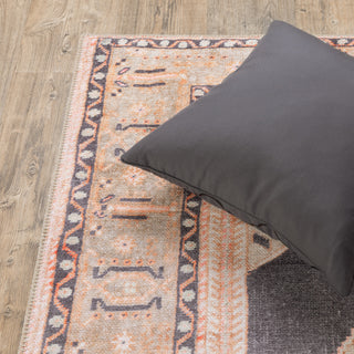 Oriental Weavers Sofia 85823 Gold/ Charcoal Area Rug Corner Room Scene 