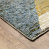 Oriental Weavers Strada STR09 Gold/ Blue Area Rug Corner On Wood