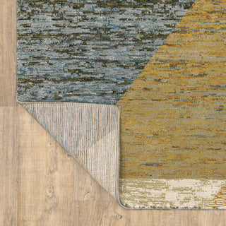 Oriental Weavers Strada STR09 Gold/ Blue Area Rug Backing Image