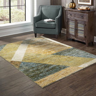 Oriental Weavers Strada STR09 Gold/ Blue Area Rug Lifestyle Image Feature