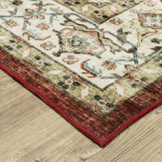 Oriental Weavers Sumter SUM01 Red/Ivory Area Rug Corner Image