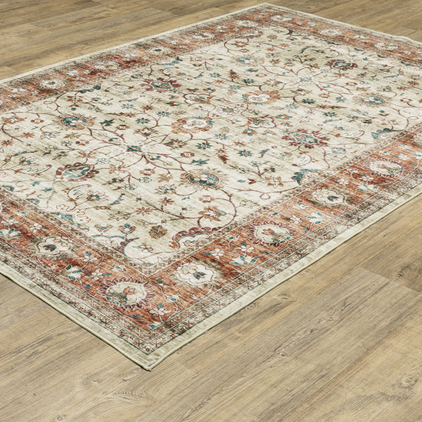 Oriental Weavers Sumter SUM03 Ivory/Rust Area Rug – Incredible Rugs and ...