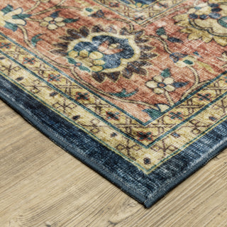 Oriental Weavers Sumter SUM04 Blue/Rust Area Rug Corner Image