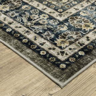 Oriental Weavers Sumter SUM06 Grey/Blue Area Rug Corner Image