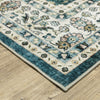 Oriental Weavers Sumter SUM08 Teal/Ivory Area Rug Corner Image