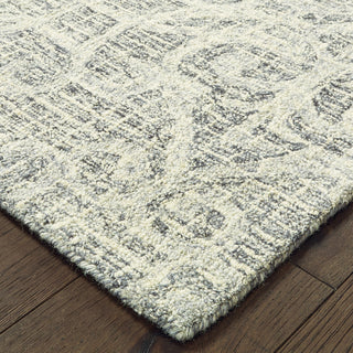 Oriental Weavers Tallavera 55602 Grey Ivory Area Rug Corner Featured