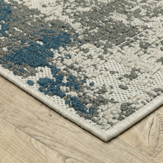 Oriental Weavers Torrey 140H1 Beige/ Blue Area Rug Corner On Wood