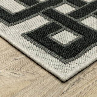 Oriental Weavers Torrey 1530I Beige/ Black Area Rug Corner On Wood